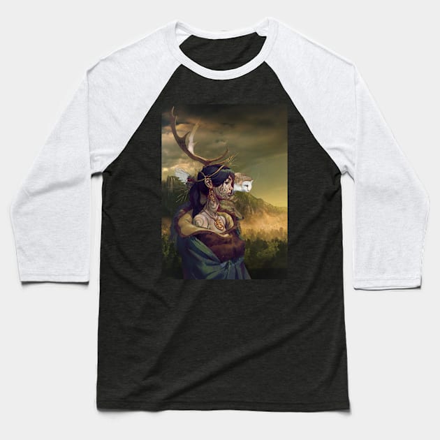 Shaman of the Wilds Baseball T-Shirt by Clifficus